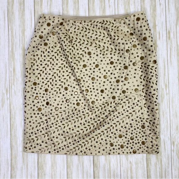 Lafayette 148 Beige Tan Embellished Beaded Pencil Skirt - Picture 7 of 7
